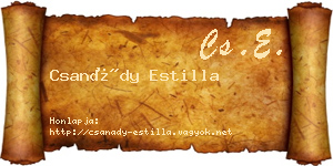 Csanády Estilla névjegykártya